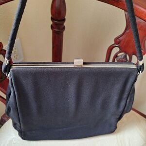 Vintage Evening Fabric Black Women's Bag 1950s
